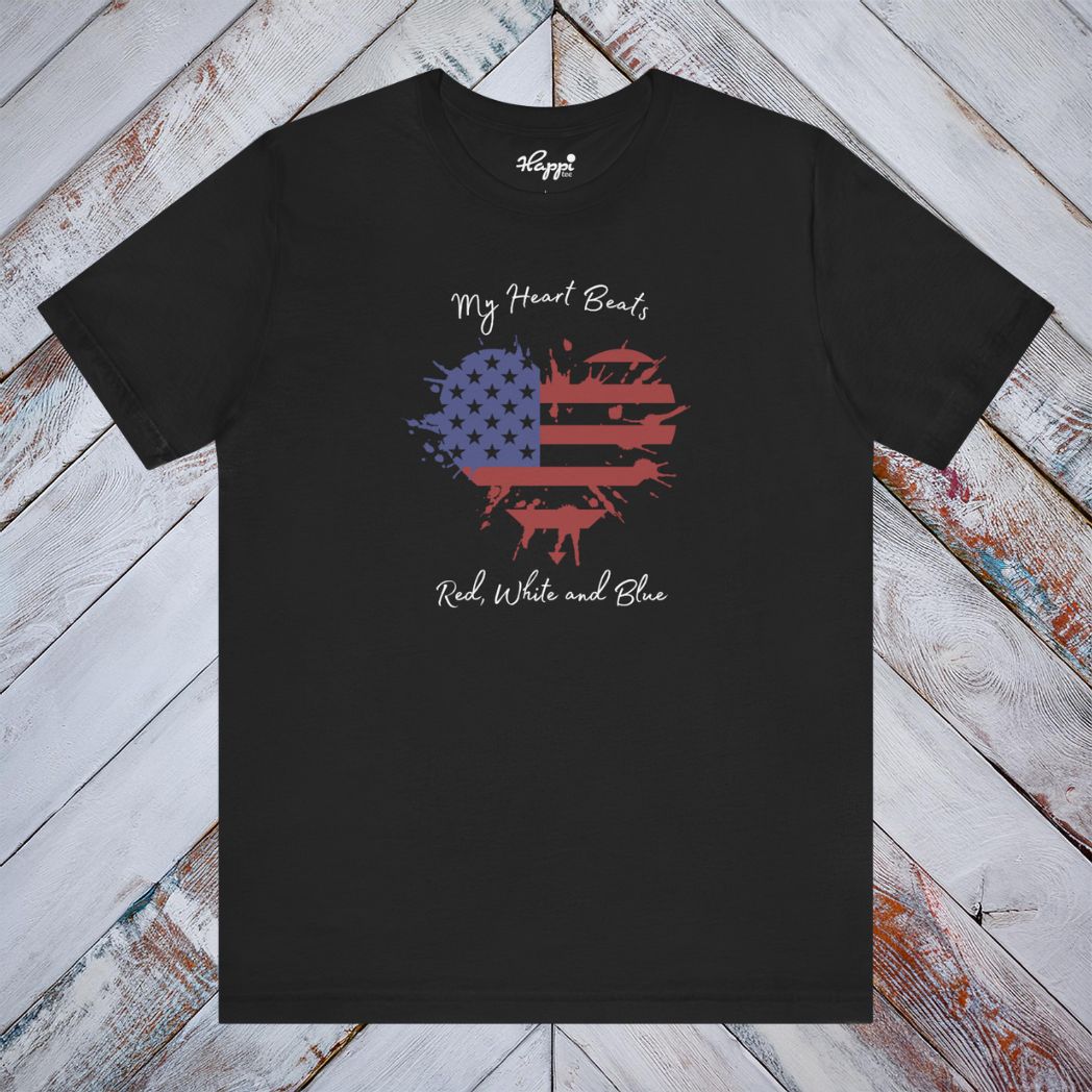 My Heart Beats Red, White and Blue Tee