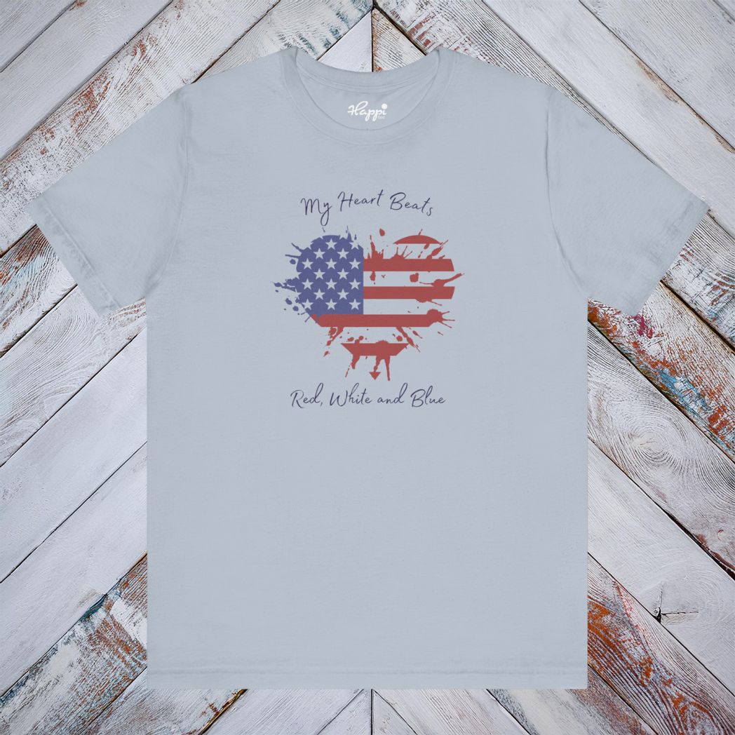 My Heart Beats Red, White and Blue Tee