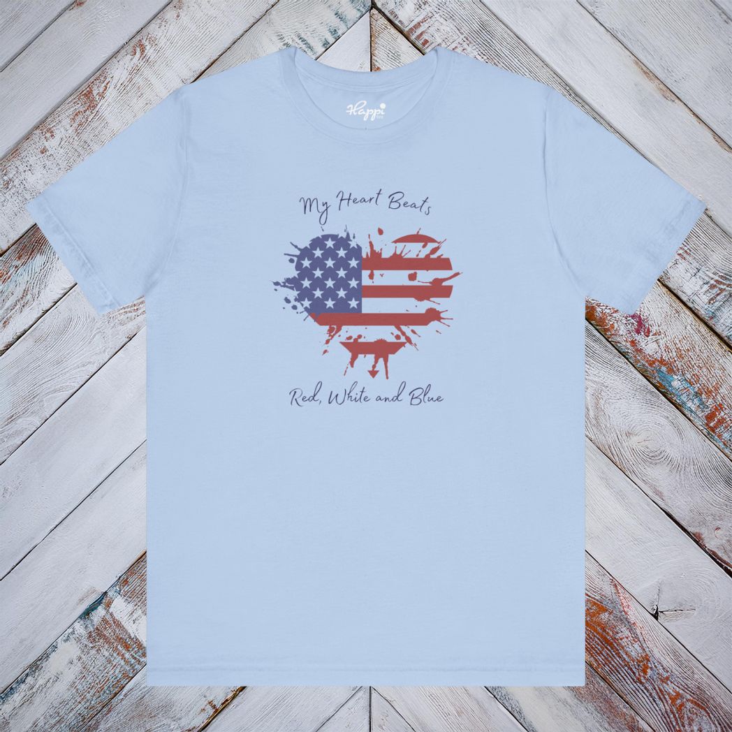 My Heart Beats Red, White and Blue Tee