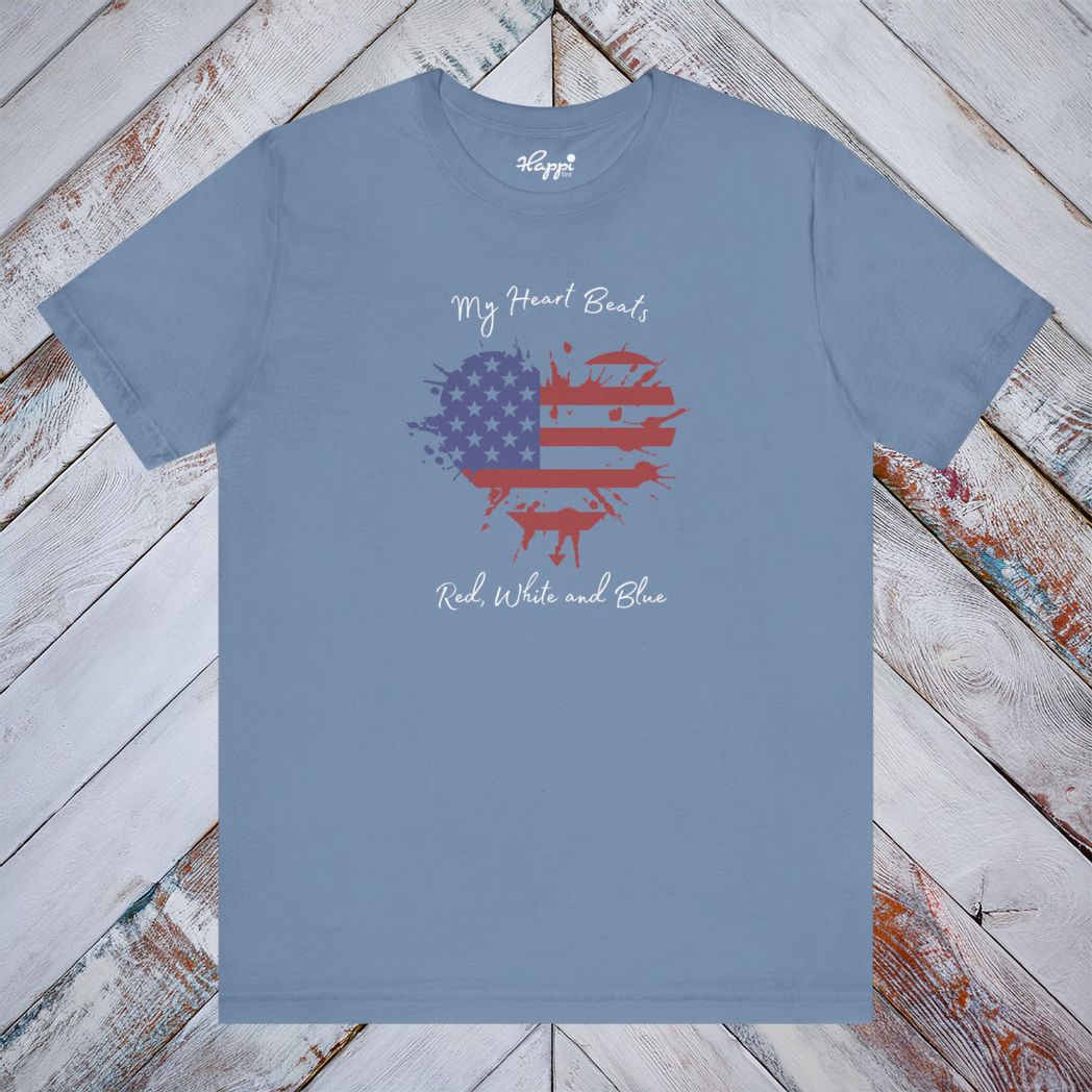 My Heart Beats Red, White and Blue Tee