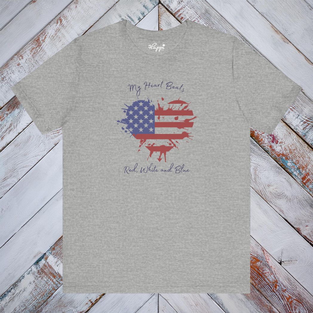 My Heart Beats Red, White and Blue Tee
