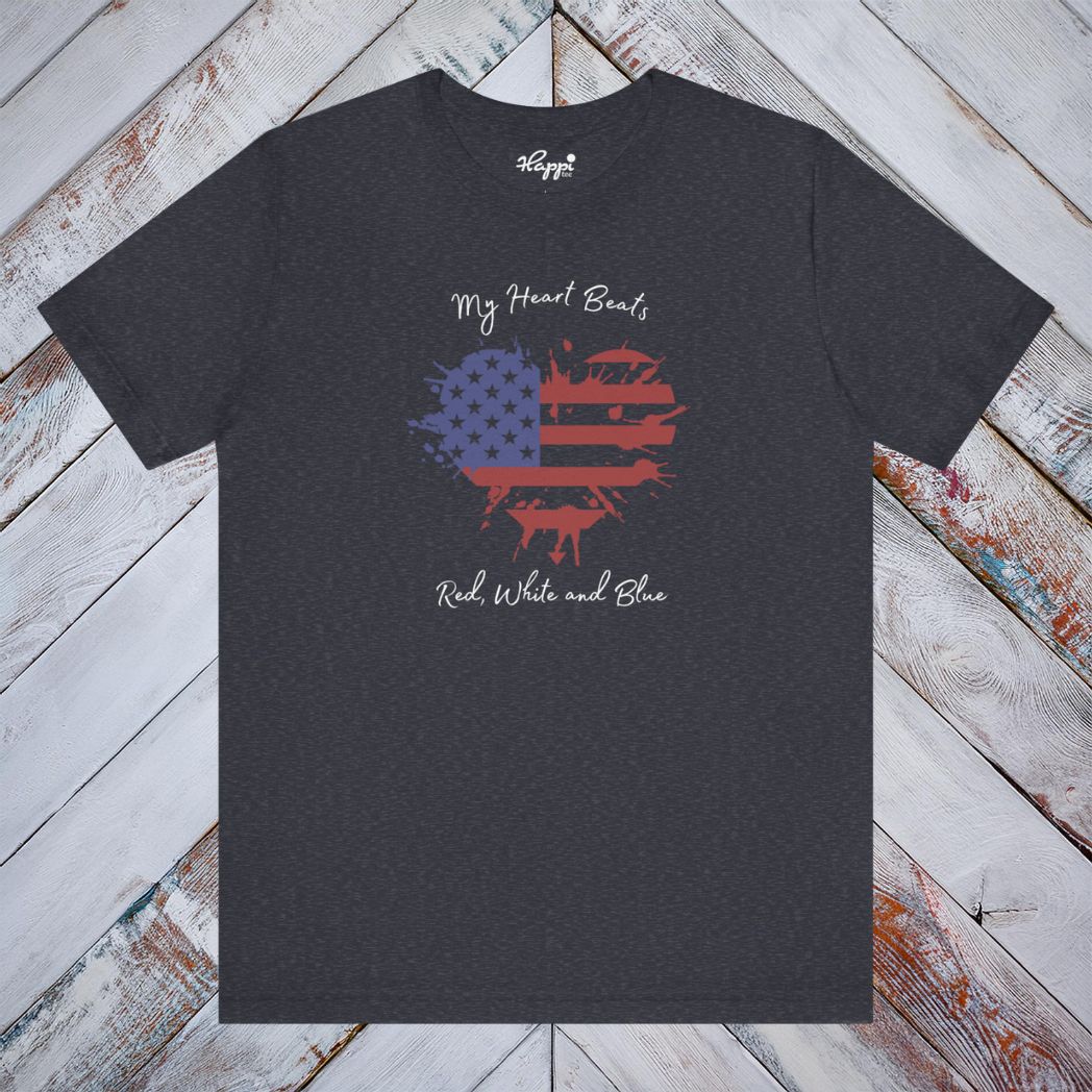 My Heart Beats Red, White and Blue Tee