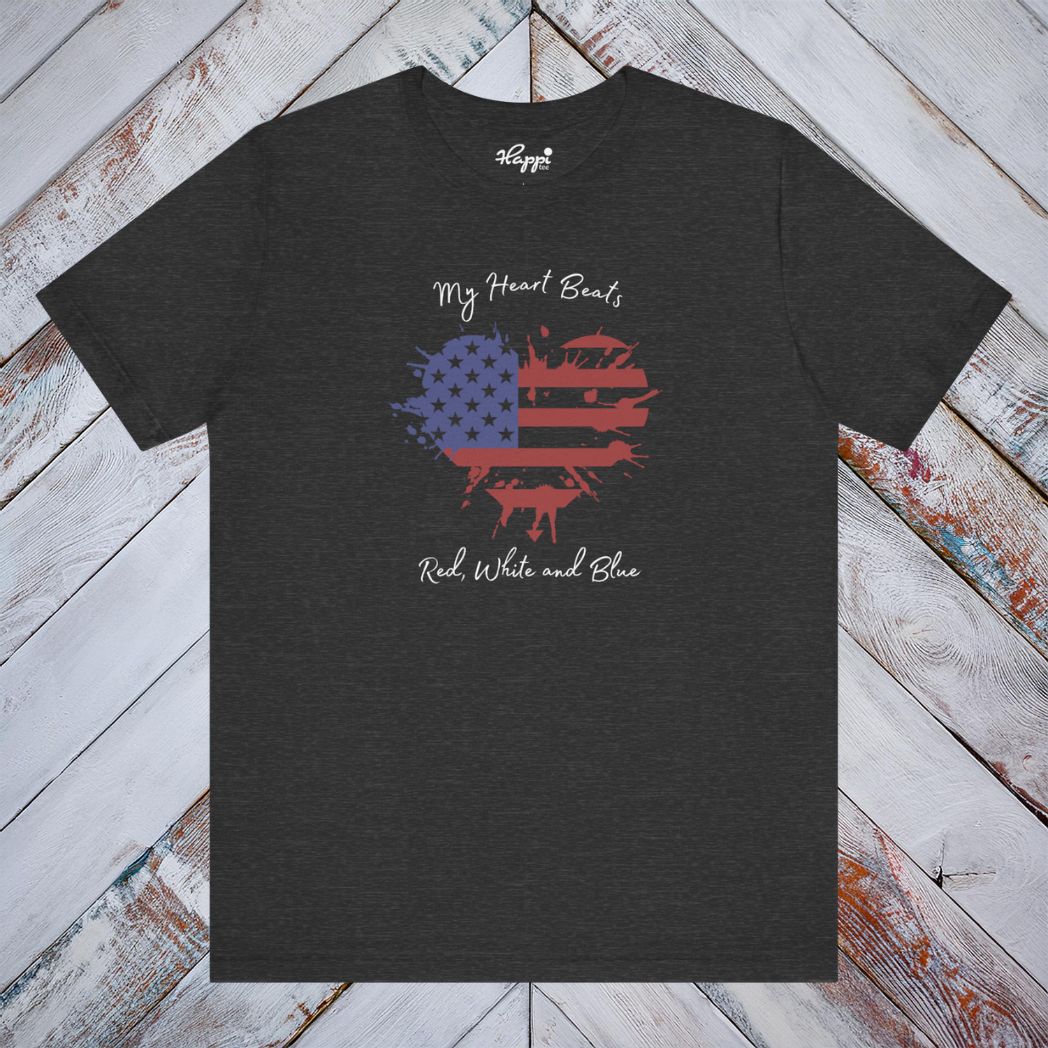 My Heart Beats Red, White and Blue Tee