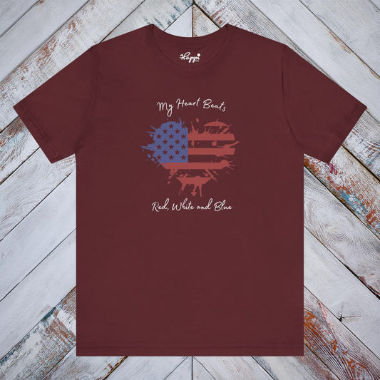 My Heart Beats Red, White and Blue Tee