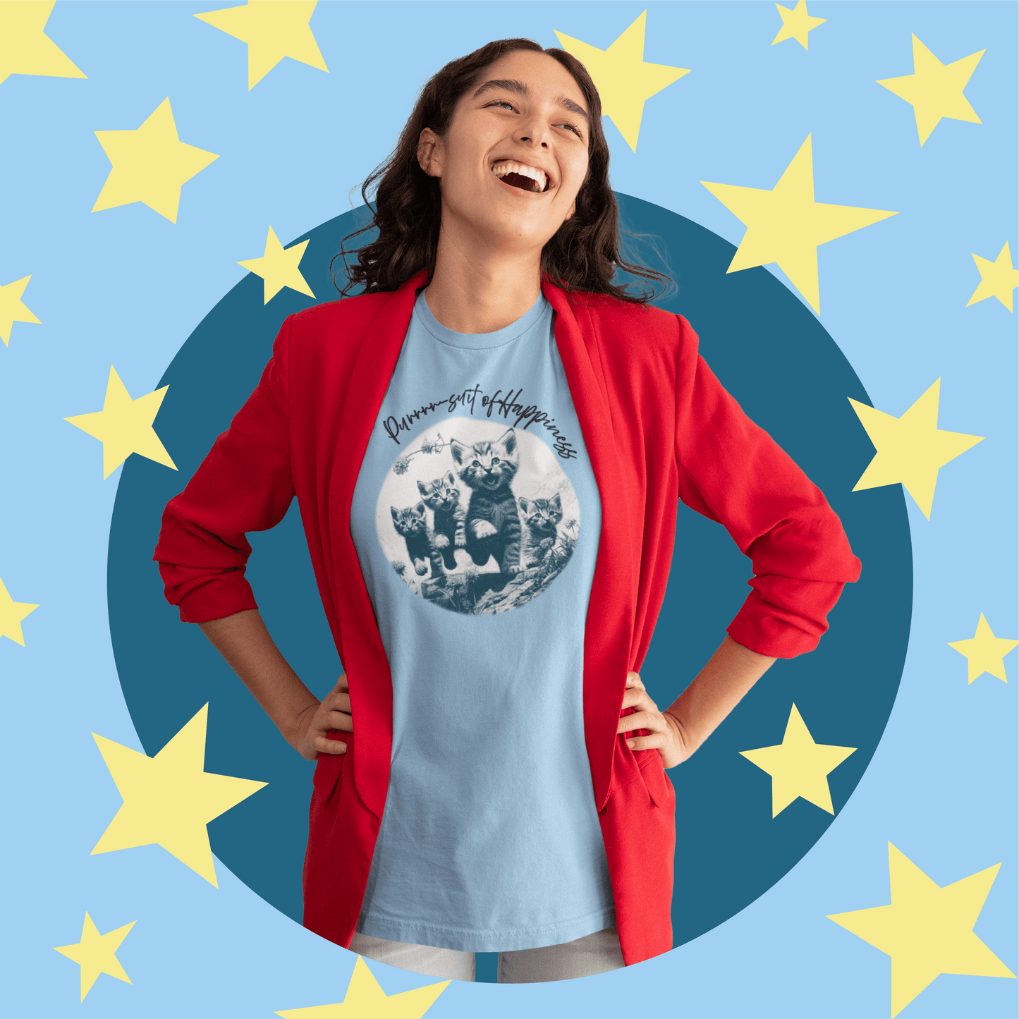 "Purrrr-suit of Happiness” Kitten Stampede Tee